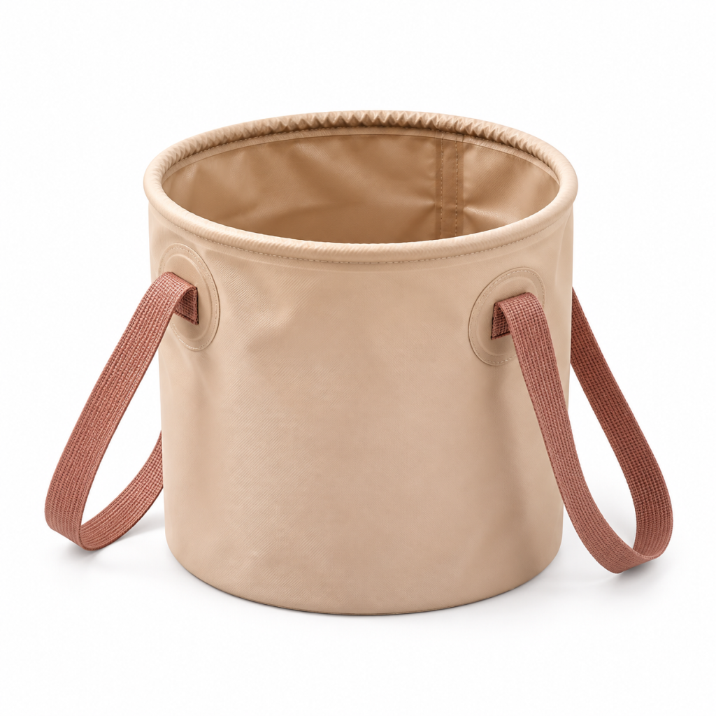 Collapsible Camping Bucket 3-Piece Set, Khaki, view 1