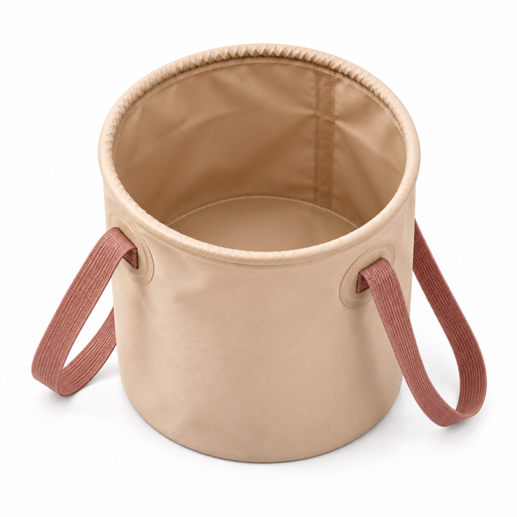 Collapsible Camping Bucket 3-Piece Set, Khaki, view 2
