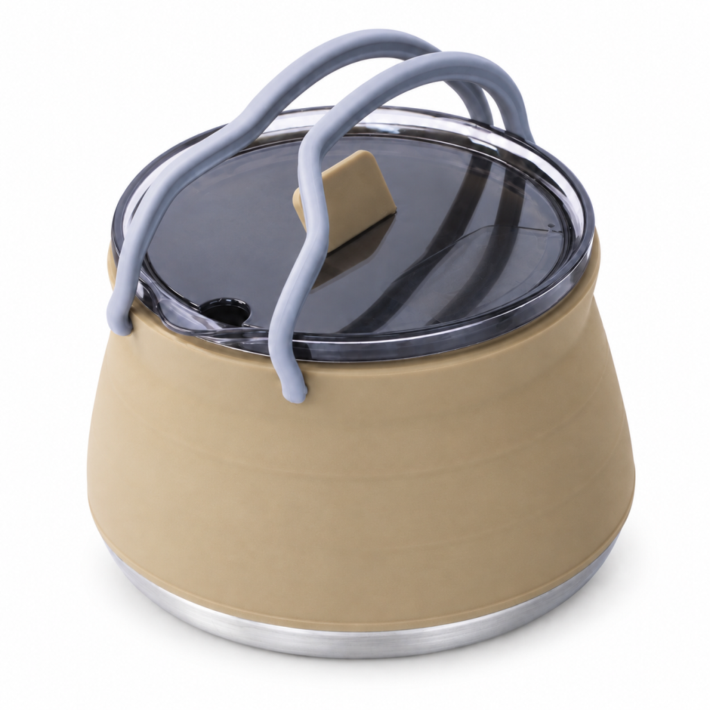 Collapsible Camping Kettle 002, Khaki, view 1