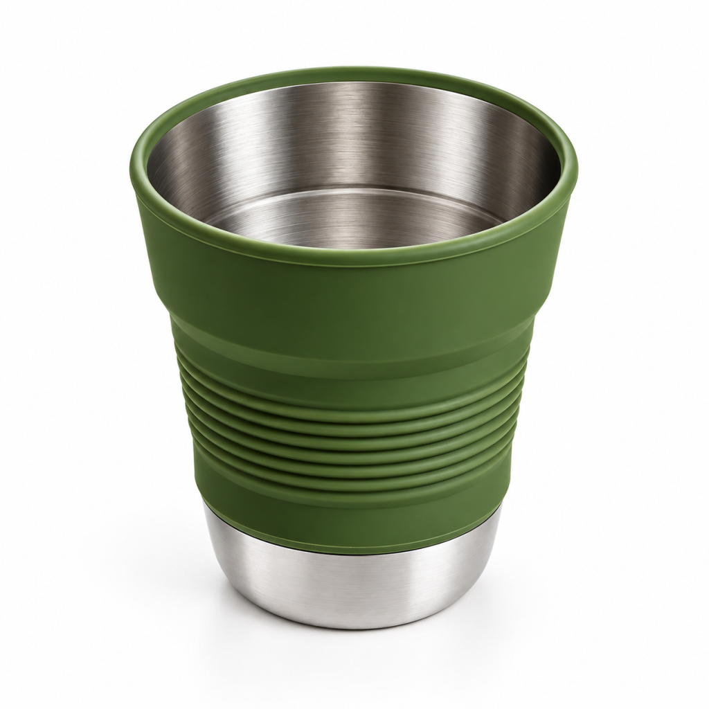 Collapsible Camping Mug, Green, view 2