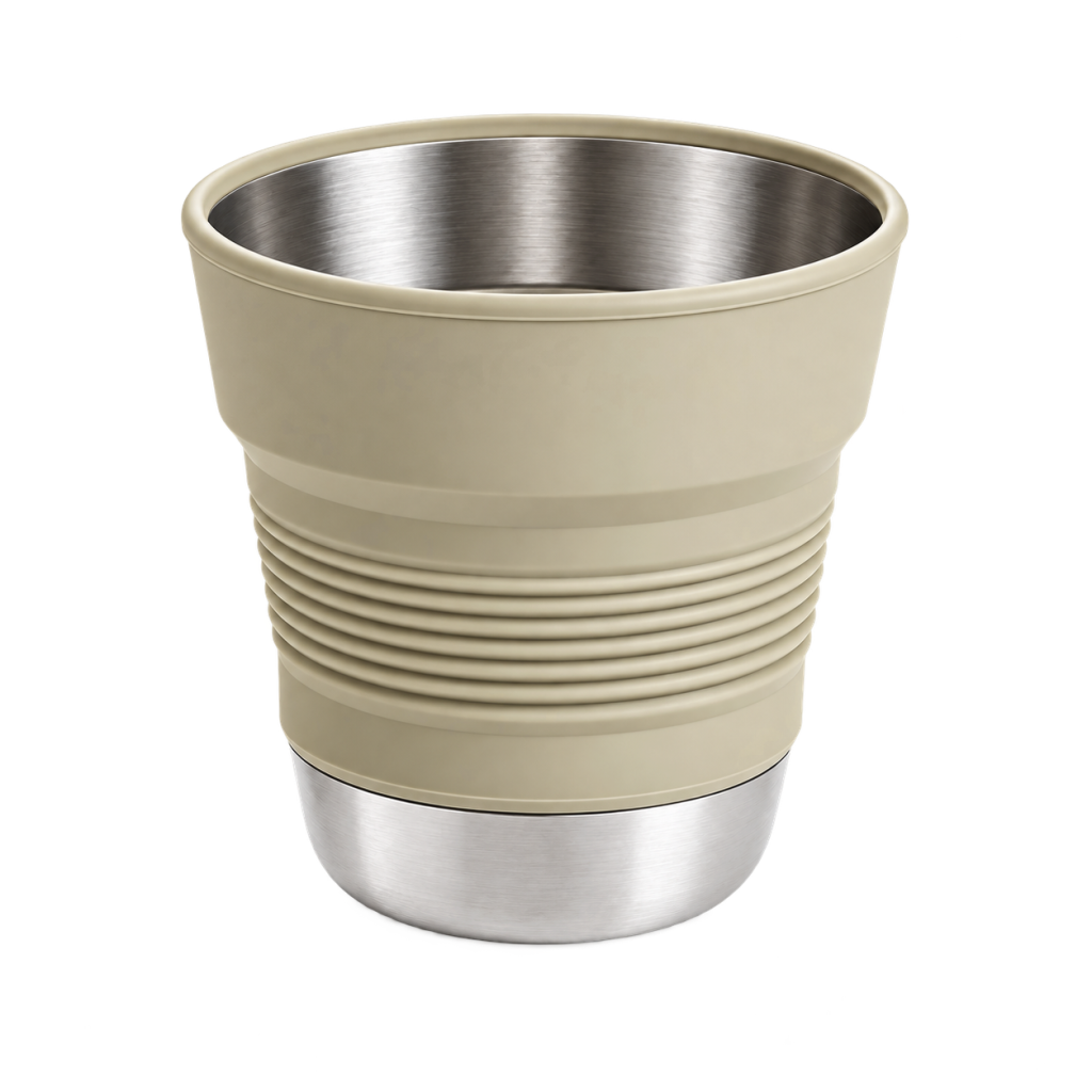 Collapsible Camping Mug, Khaki, view 1