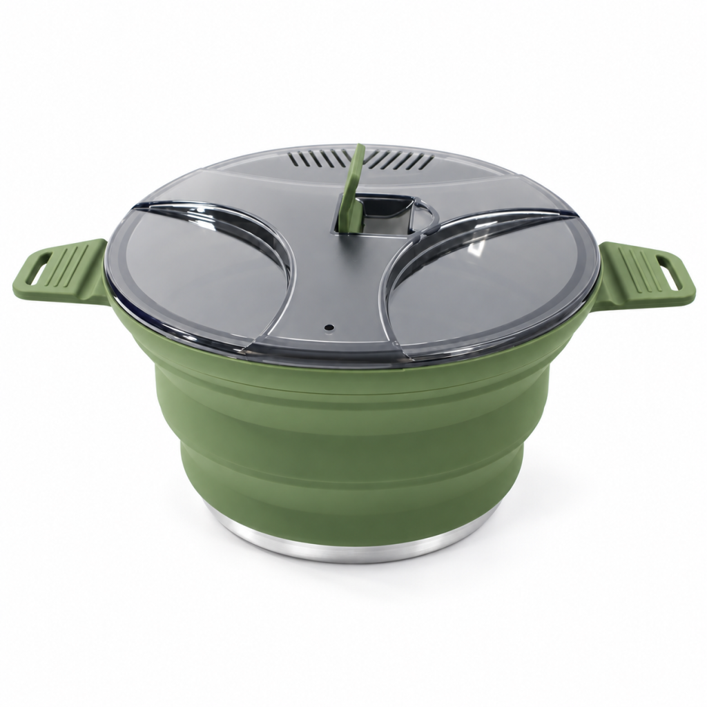Collapsible Camping Pot, Green, view 2