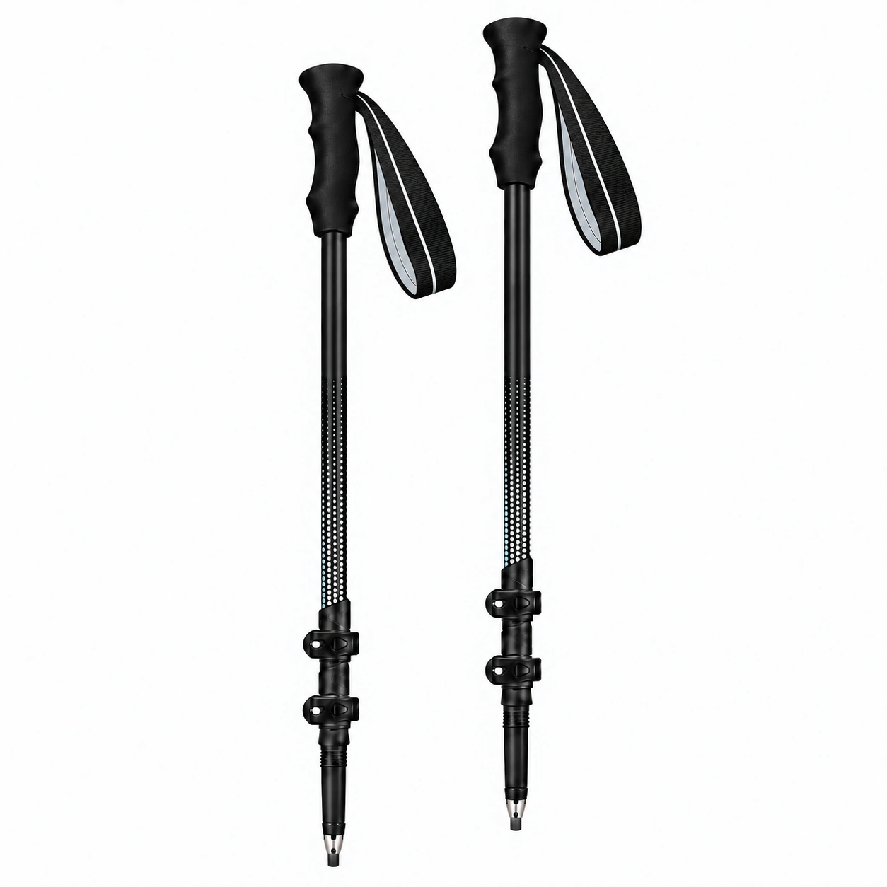 100% Carbon Fiber Trekking Poles Set - Black